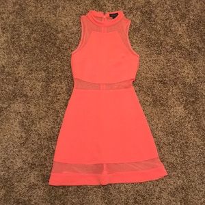 Top shop mesh back pink dress